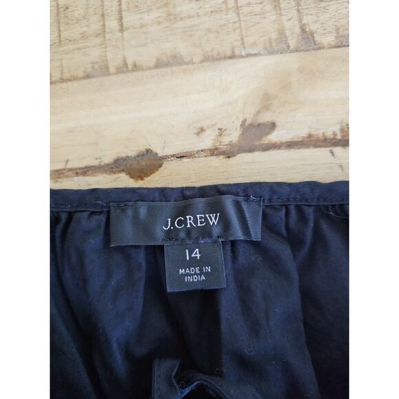 J. Crew Cinch Waist Cotton Poplin Dress Women's Size 14 Black Whimsy Festival - Picture 9 of 9